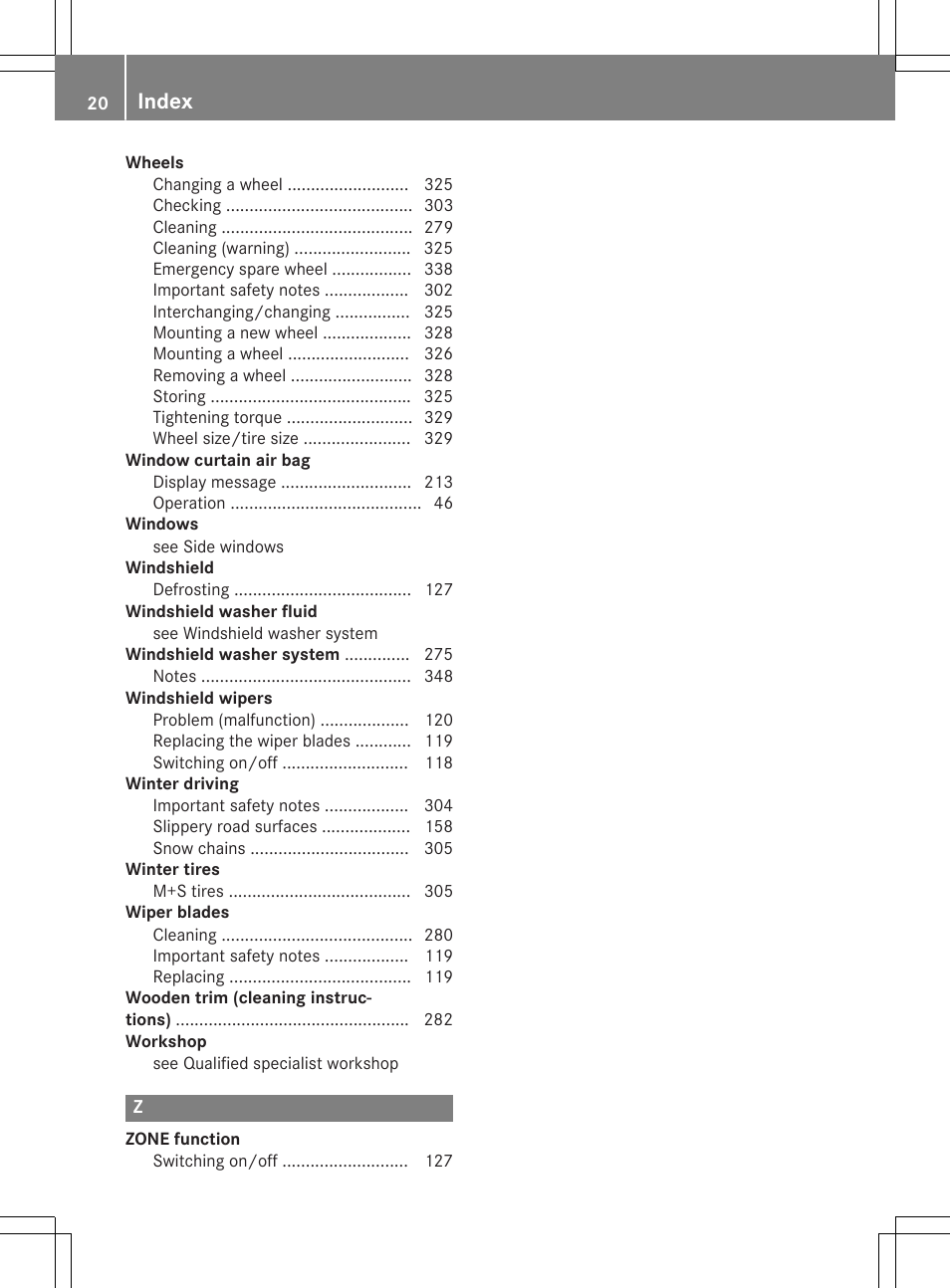 Index | Mercedes-Benz C-Coupe 2015 Owners Manual User Manual | Page 22 / 354