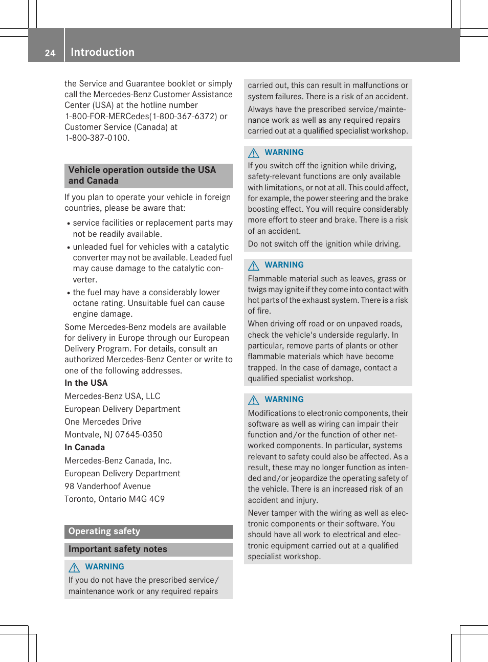 Introduction | Mercedes-Benz C-Coupe 2015 Owners Manual User Manual | Page 26 / 354