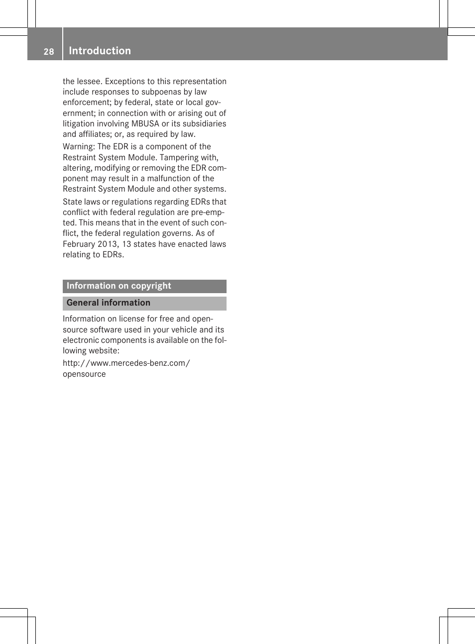 Introduction | Mercedes-Benz C-Coupe 2015 Owners Manual User Manual | Page 30 / 354