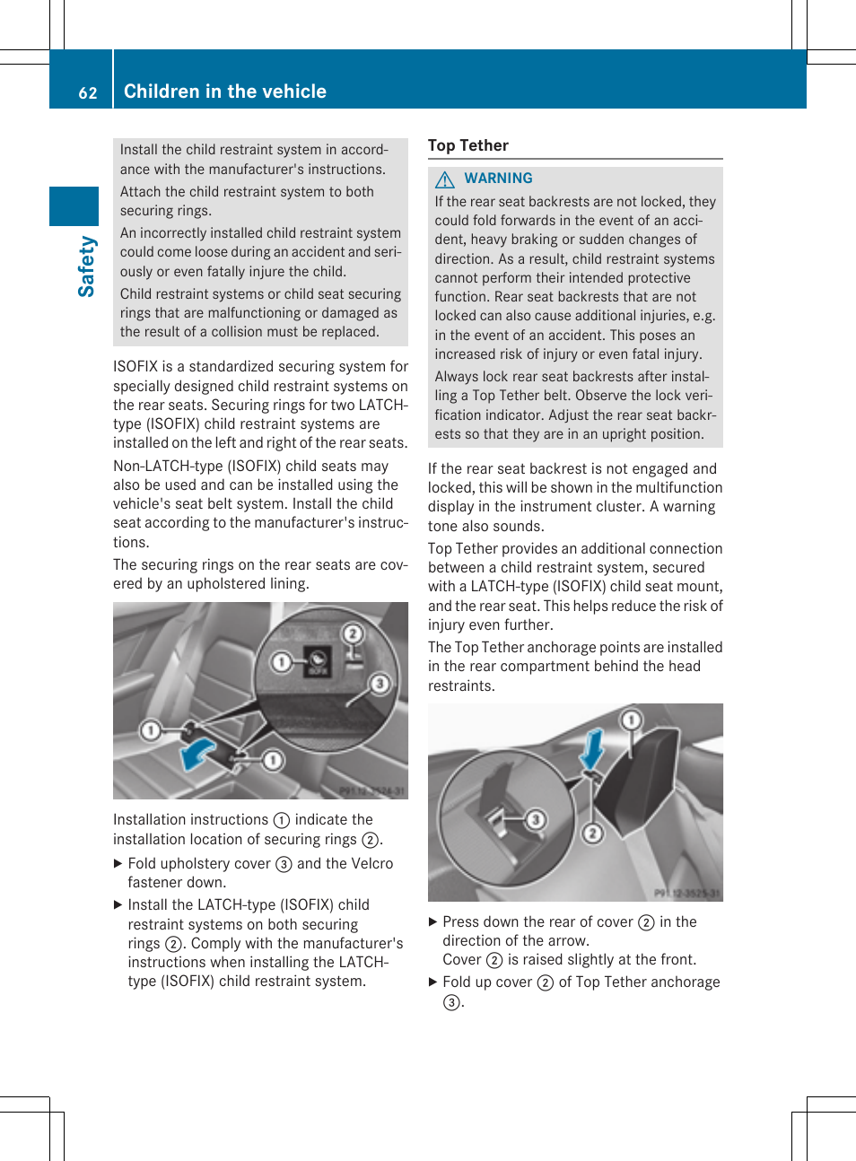 Safety, Children in the vehicle | Mercedes-Benz C-Coupe 2015 Owners Manual User Manual | Page 64 / 354