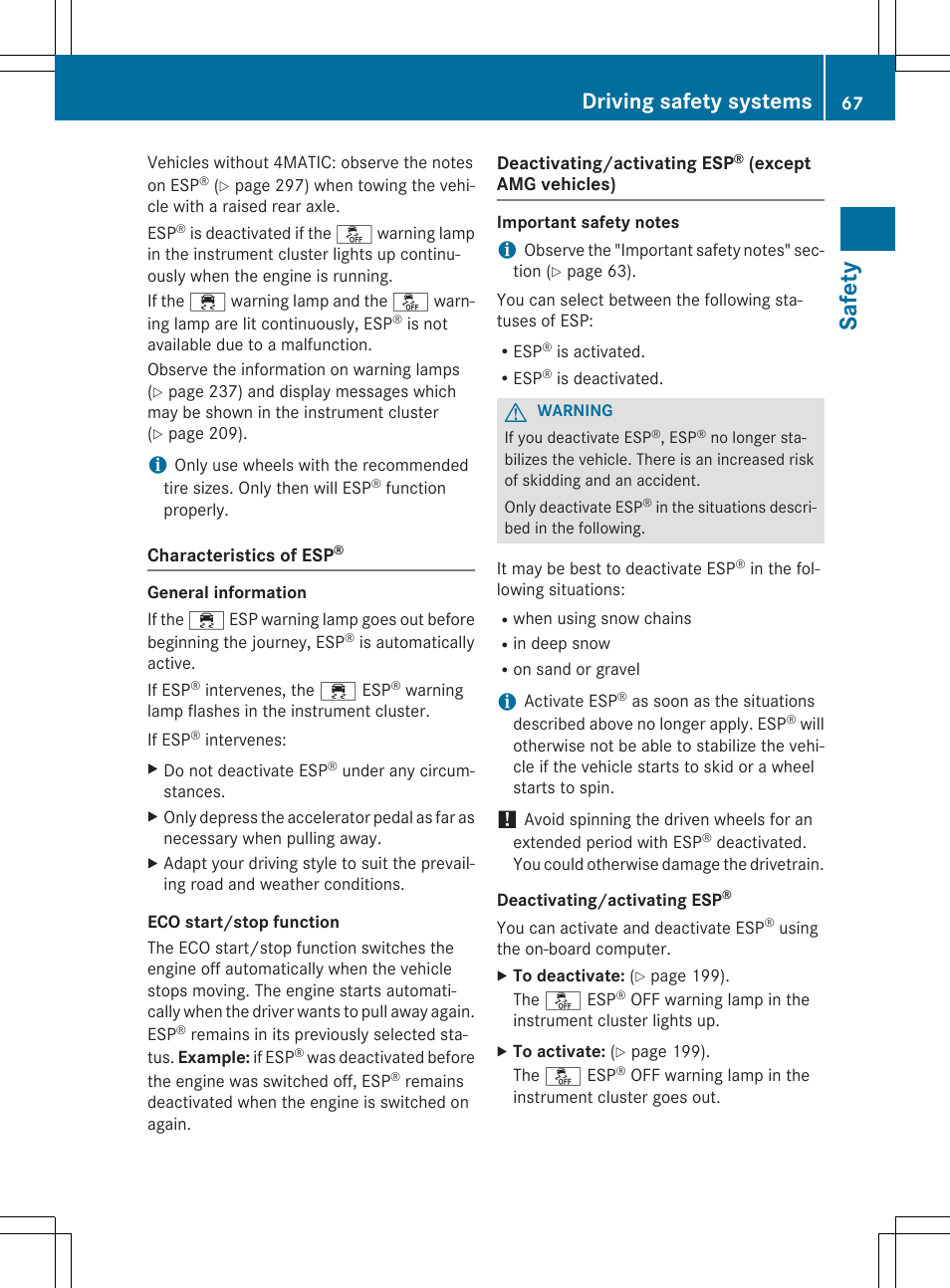 Safety, Driving safety systems | Mercedes-Benz C-Coupe 2015 Owners Manual User Manual | Page 69 / 354