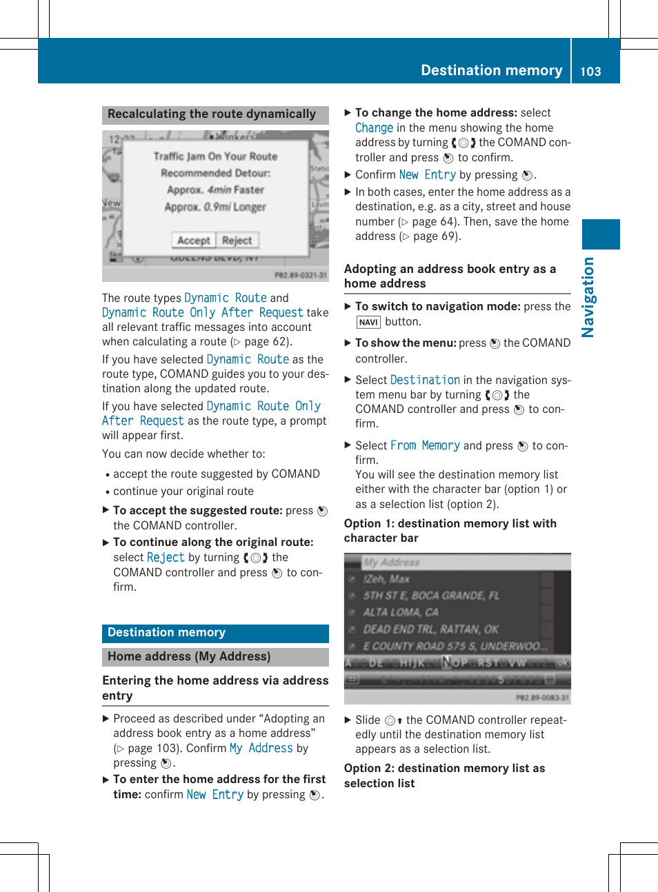 Navig atio n | Mercedes-Benz CLA-Class 2014 COMAND Manual User Manual | Page 105 / 270