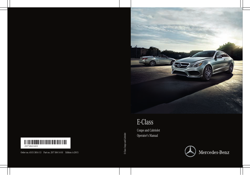 Mercedes-Benz E-Cabriolet 2015 User Manual | 386 pages