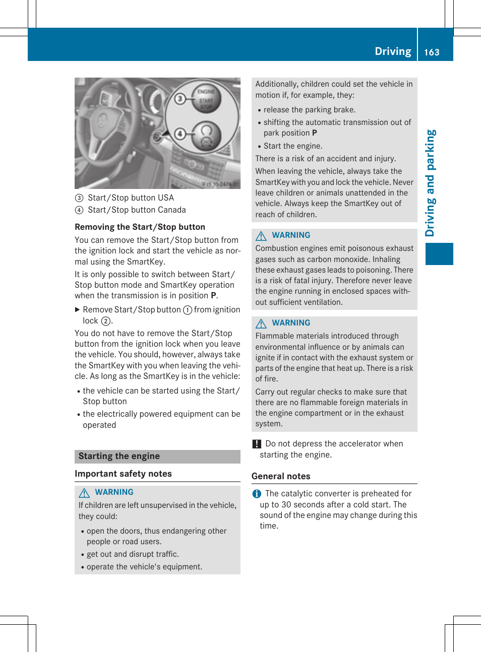 Dri vi ng and parkin g, Driving | Mercedes-Benz E-Cabriolet 2015 User Manual | Page 165 / 386