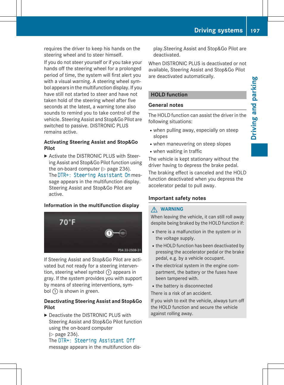 Drivi ng and parking, Driving systems | Mercedes-Benz E-Cabriolet 2015 User Manual | Page 199 / 386