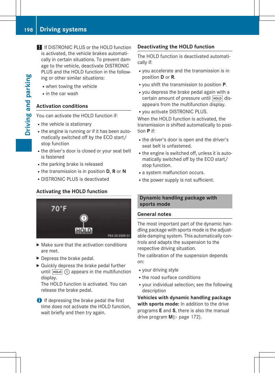 Driving and parking, Driving systems | Mercedes-Benz E-Cabriolet 2015 User Manual | Page 200 / 386