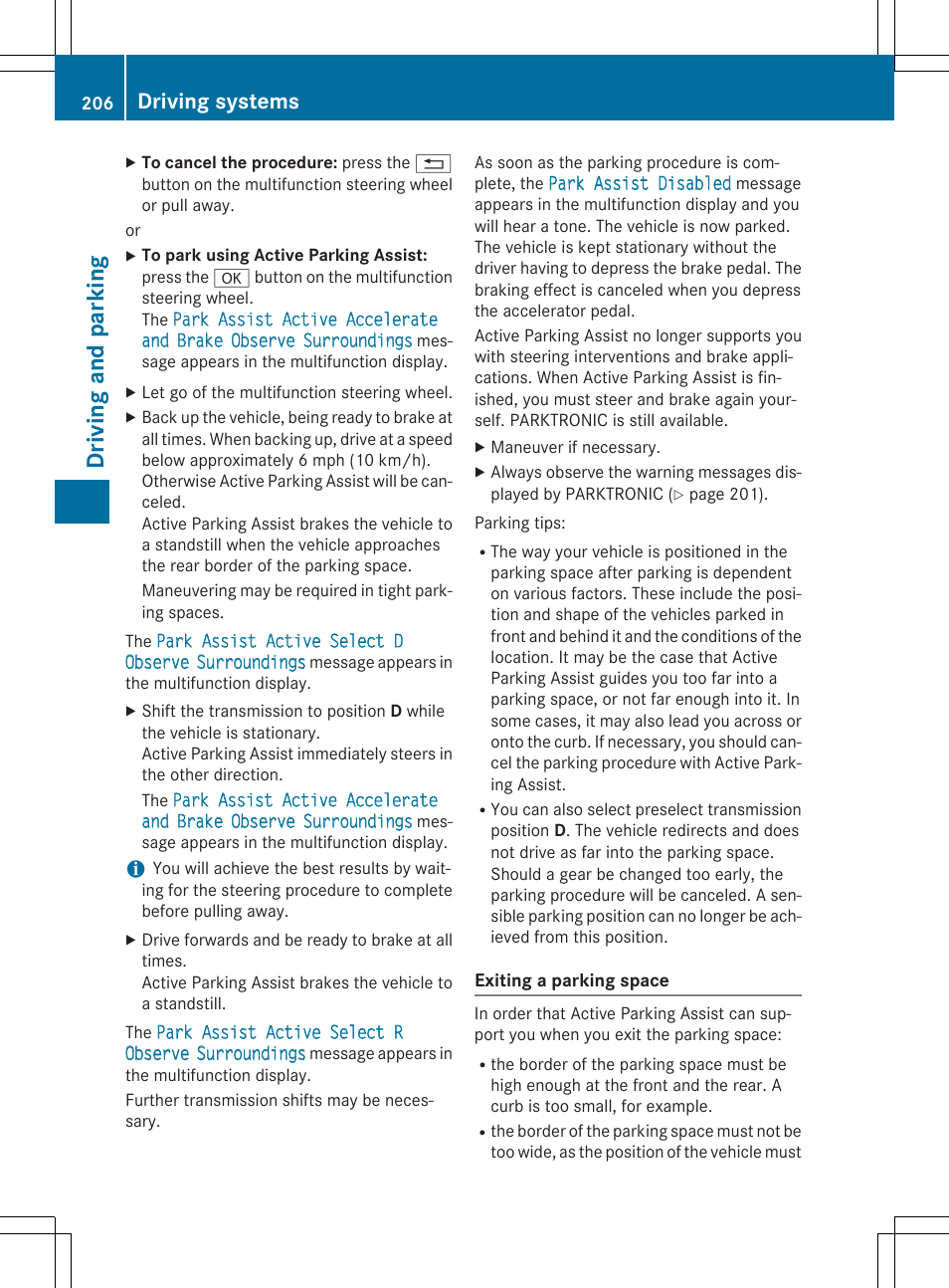 Dr ivi ng an d parki ng, Driving systems | Mercedes-Benz E-Cabriolet 2015 User Manual | Page 208 / 386