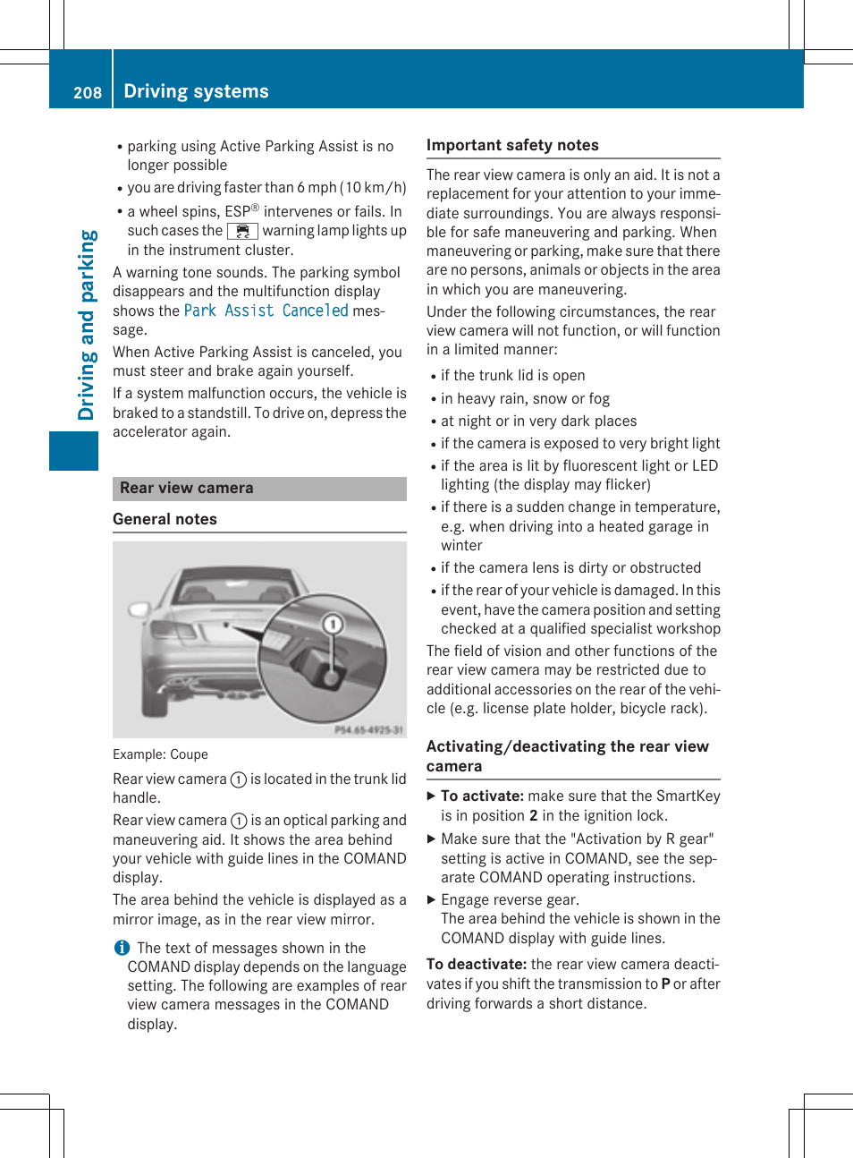 Driving and parking, Driving systems | Mercedes-Benz E-Cabriolet 2015 User Manual | Page 210 / 386