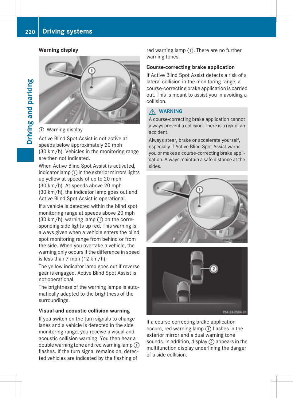 Driving and parking, Driving systems | Mercedes-Benz E-Cabriolet 2015 User Manual | Page 222 / 386