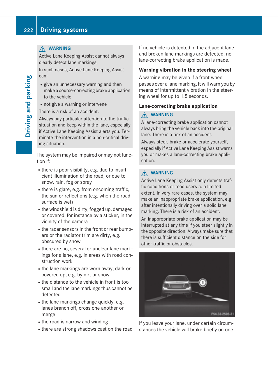 Drivi ng and parking, Driving systems | Mercedes-Benz E-Cabriolet 2015 User Manual | Page 224 / 386