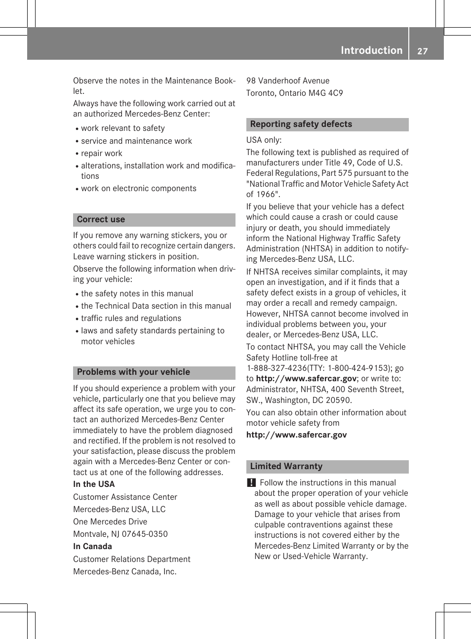 Introduction | Mercedes-Benz E-Cabriolet 2015 User Manual | Page 29 / 386