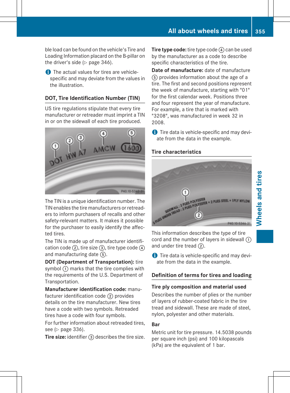 Wheels and tires, All about wheels and tires | Mercedes-Benz E-Cabriolet 2015 User Manual | Page 357 / 386