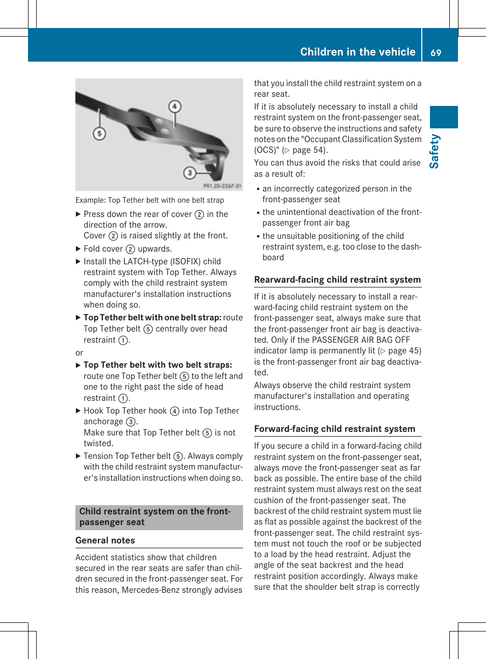 Safe ty, Children in the vehicle | Mercedes-Benz E-Cabriolet 2015 User Manual | Page 71 / 386