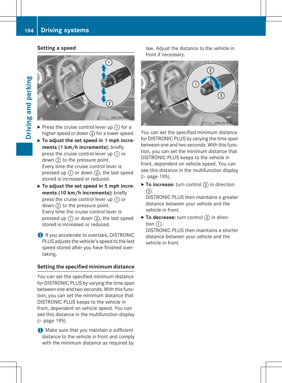 Driving and parking, Driving systems | Mercedes-Benz E-Wagon 2015 User Manual | Page 196 / 426
