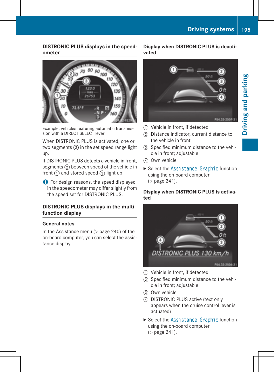 Dr ivi ng an d parki ng, Driving systems | Mercedes-Benz E-Wagon 2015 User Manual | Page 197 / 426