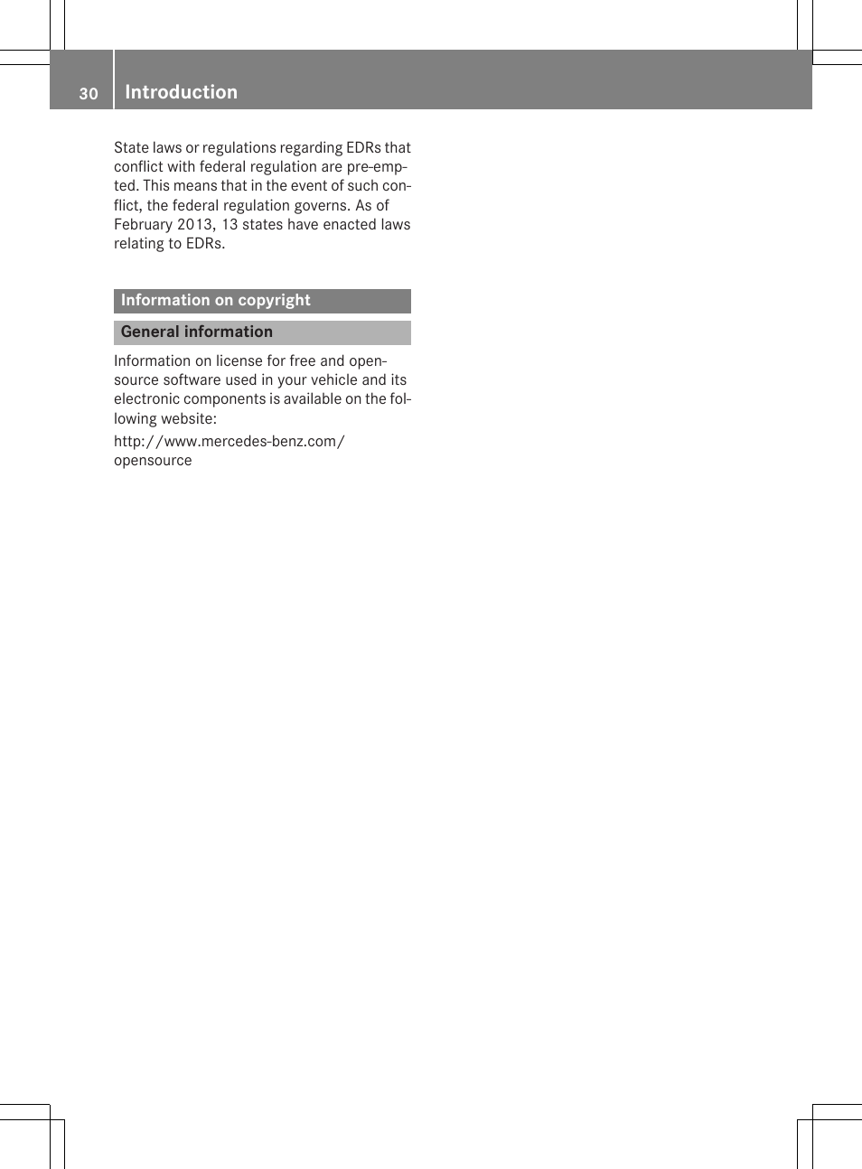 Introduction | Mercedes-Benz E-Wagon 2015 User Manual | Page 32 / 426