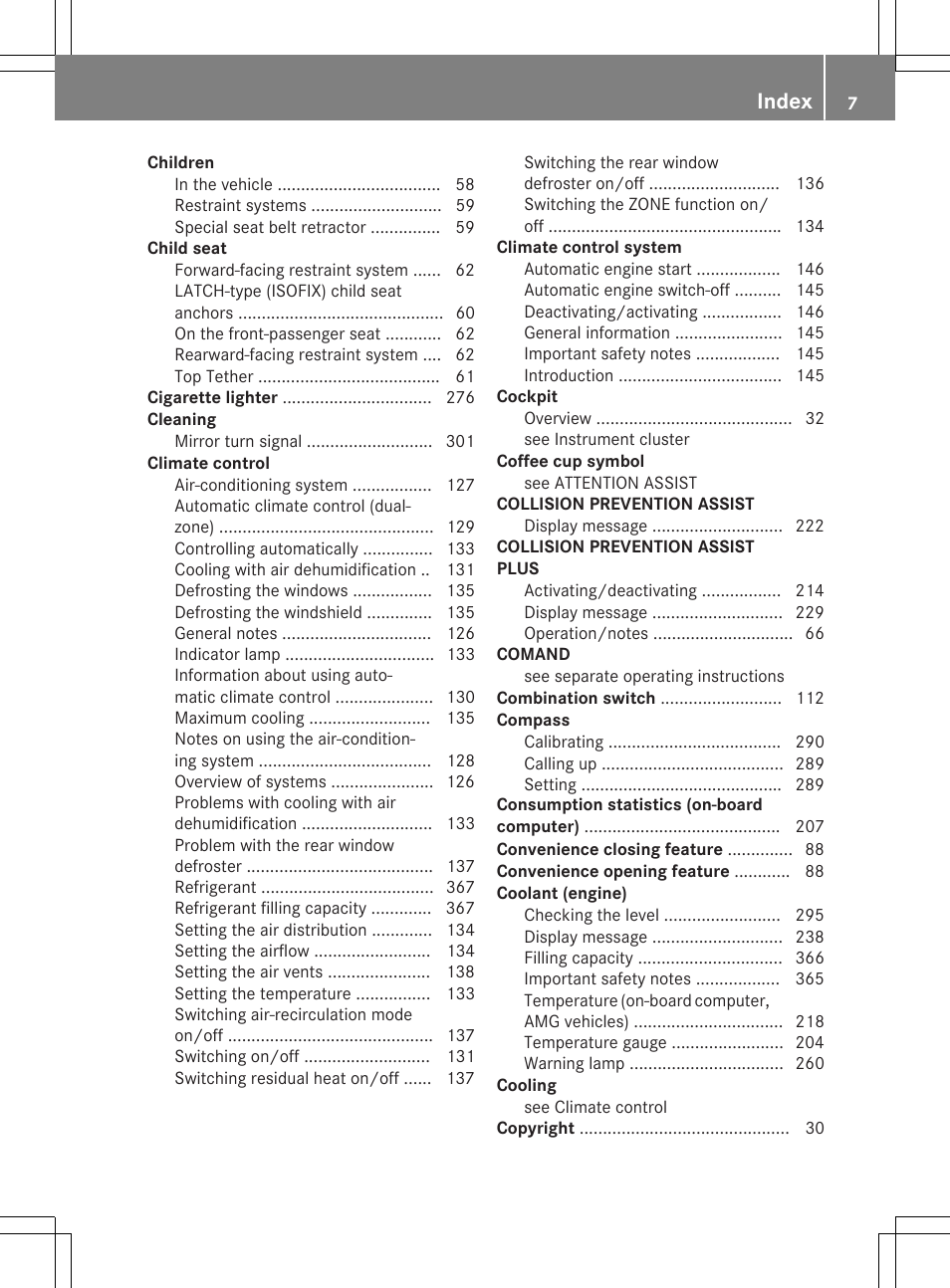 Index | Mercedes-Benz GLA-Class 2015 Owners Manual User Manual | Page 9 / 374