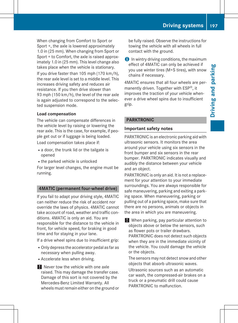 Dr ivi ng an d parki ng, Driving systems | Mercedes-Benz CLS-Class 2015 User Manual | Page 199 / 398