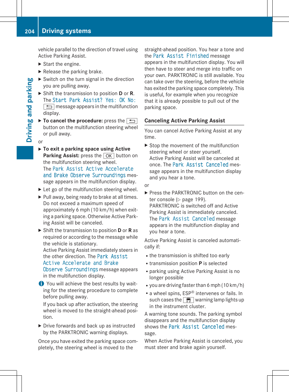 Drivi ng and parking, Driving systems | Mercedes-Benz CLS-Class 2015 User Manual | Page 206 / 398