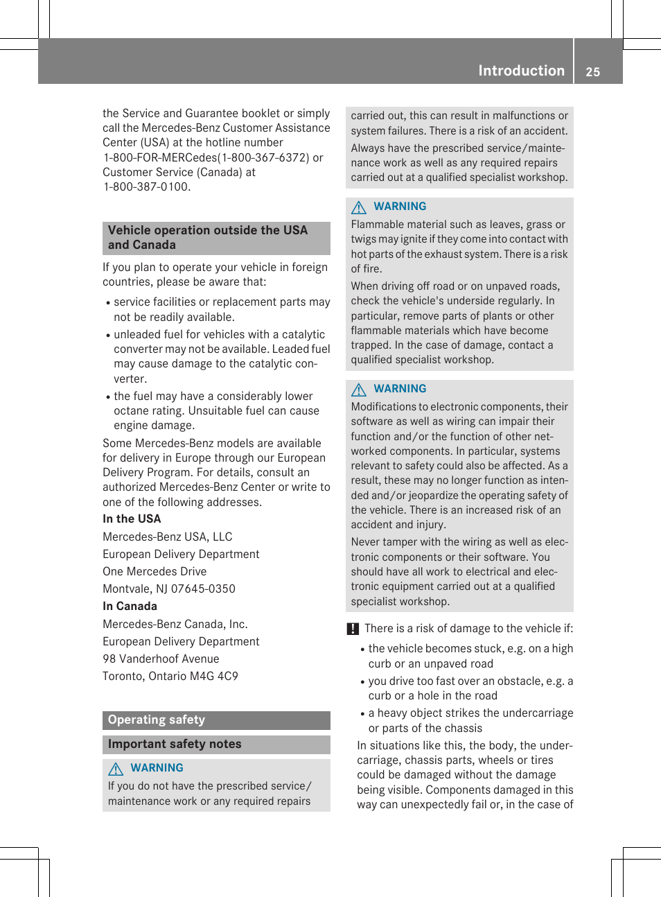 Introduction | Mercedes-Benz CLS-Class 2015 User Manual | Page 27 / 398