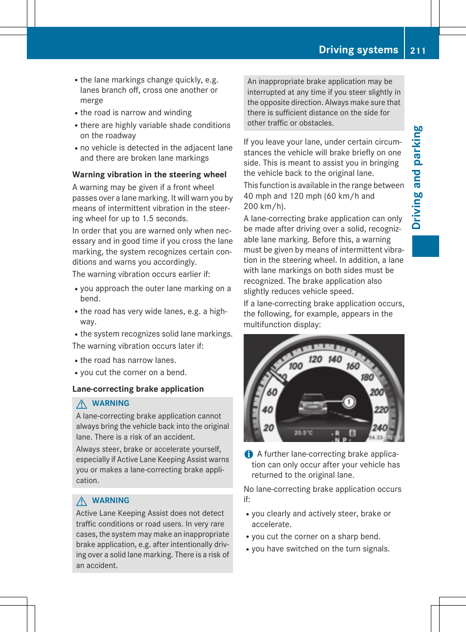 Driving and parking, Driving systems | Mercedes-Benz GLK-Class 2015 Owners Manual User Manual | Page 213 / 386