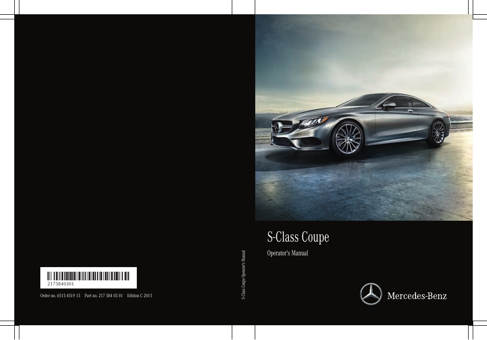Mercedes-Benz S-Coupe 2015 User Manual | 402 pages