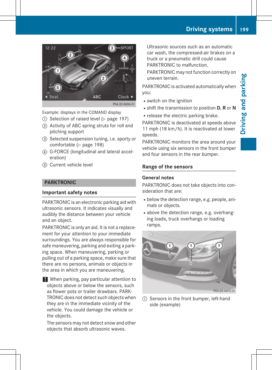 Dr ivi ng an d parki ng, Driving systems | Mercedes-Benz SL-Class 2015 User Manual | Page 201 / 610