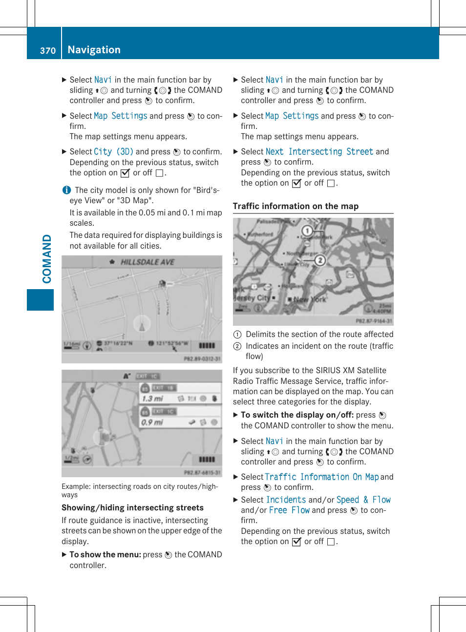 Co ma nd, Navigation | Mercedes-Benz SL-Class 2015 User Manual | Page 372 / 610