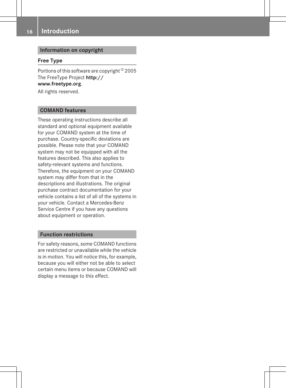 Introduction | Mercedes-Benz SLS-Class 2015 COMAND Manual User Manual | Page 18 / 202