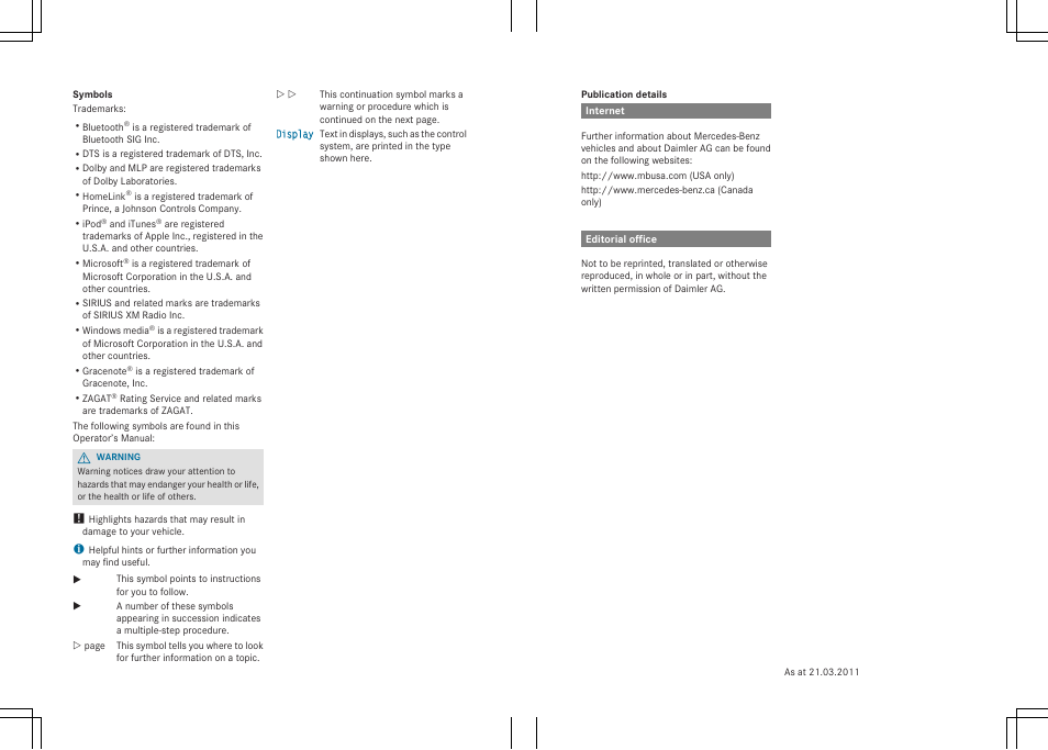 Mercedes-Benz SLS-Class 2015 COMAND Manual User Manual | Page 2 / 202