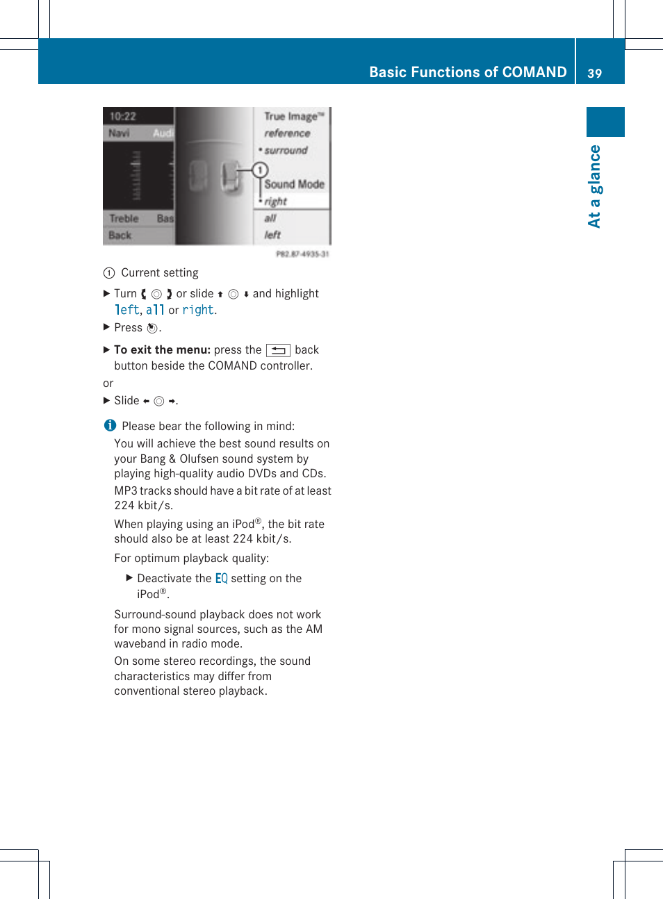 At a glance, Basic functions of comand | Mercedes-Benz SLS-Class 2015 COMAND Manual User Manual | Page 41 / 202