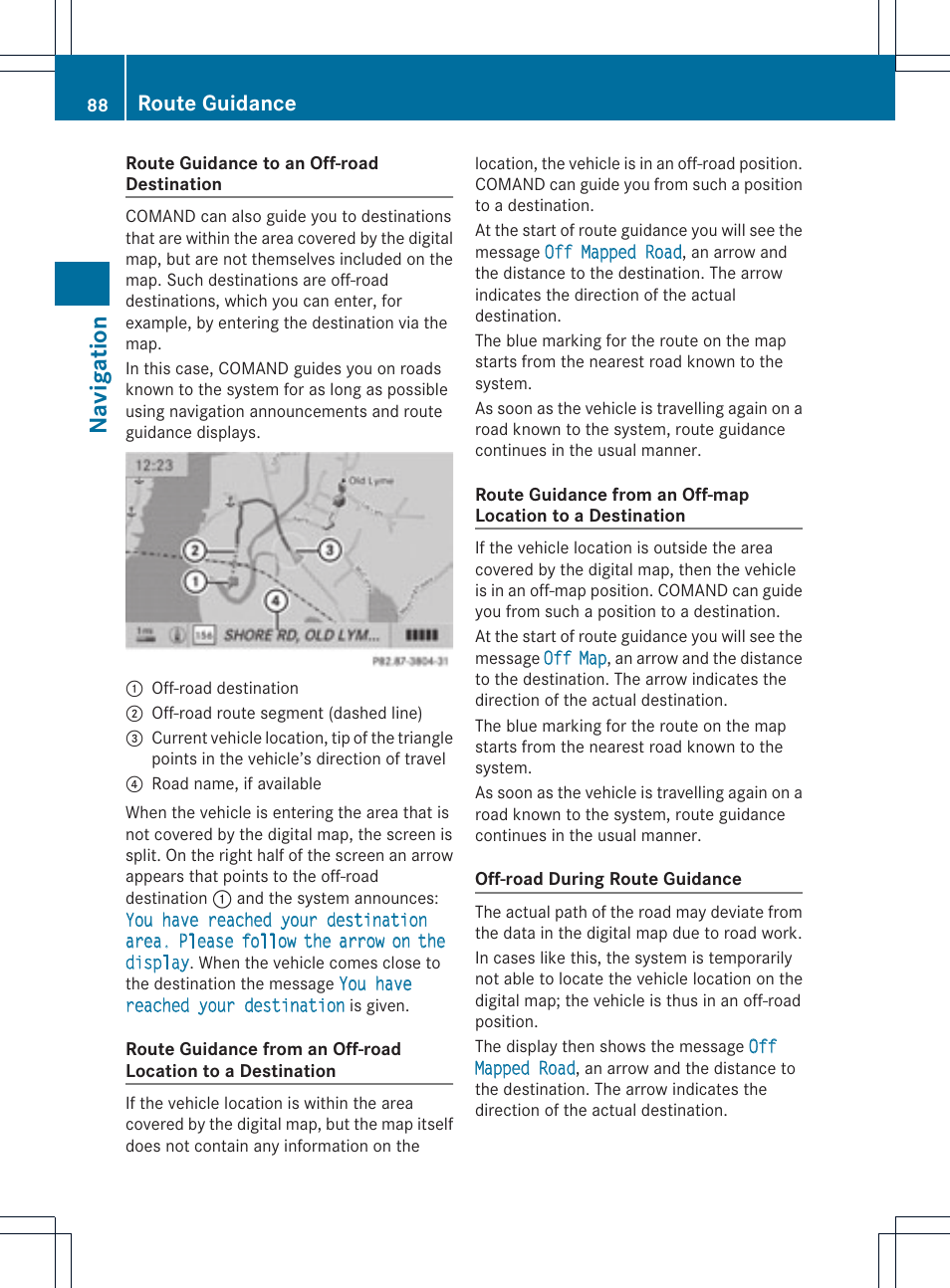 Navigatio n, Route guidance | Mercedes-Benz SLS-Class 2015 COMAND Manual User Manual | Page 90 / 202