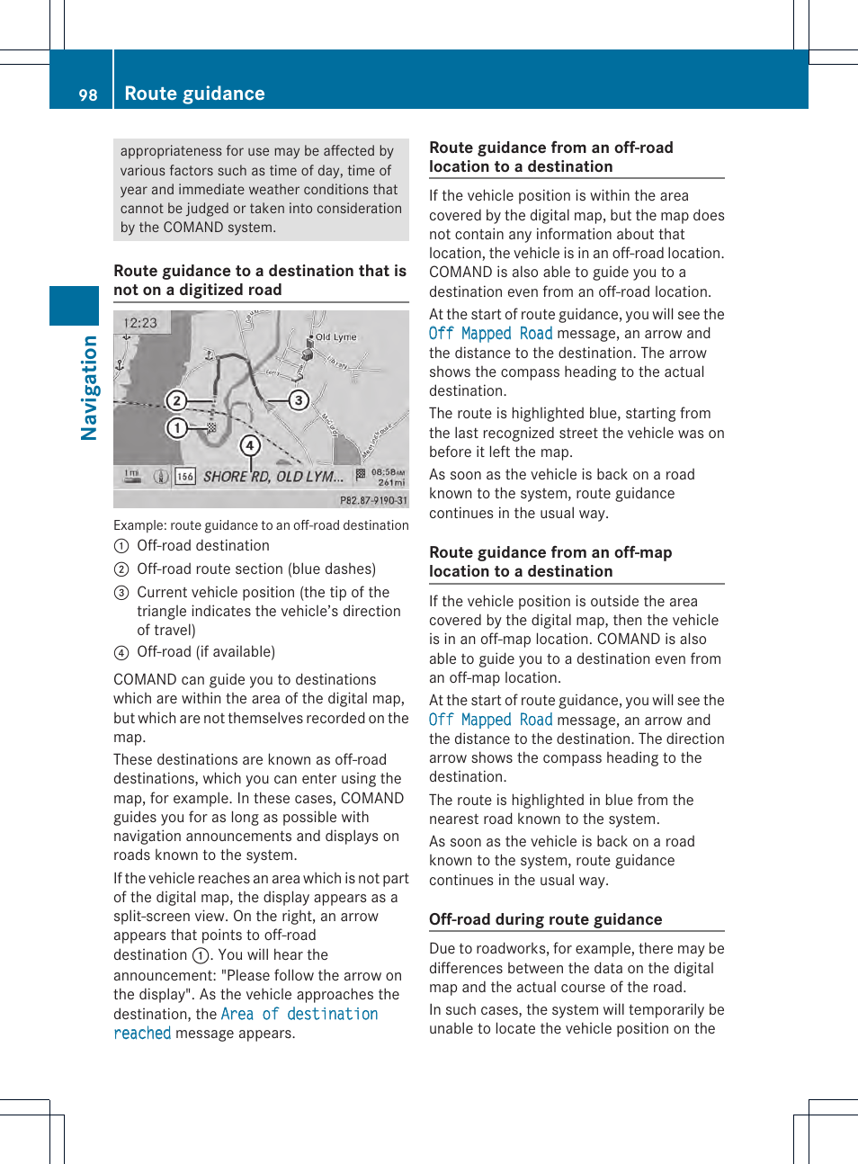 Navigation, Route guidance | Mercedes-Benz CL-Class 2014 COMAND Manual User Manual | Page 100 / 274