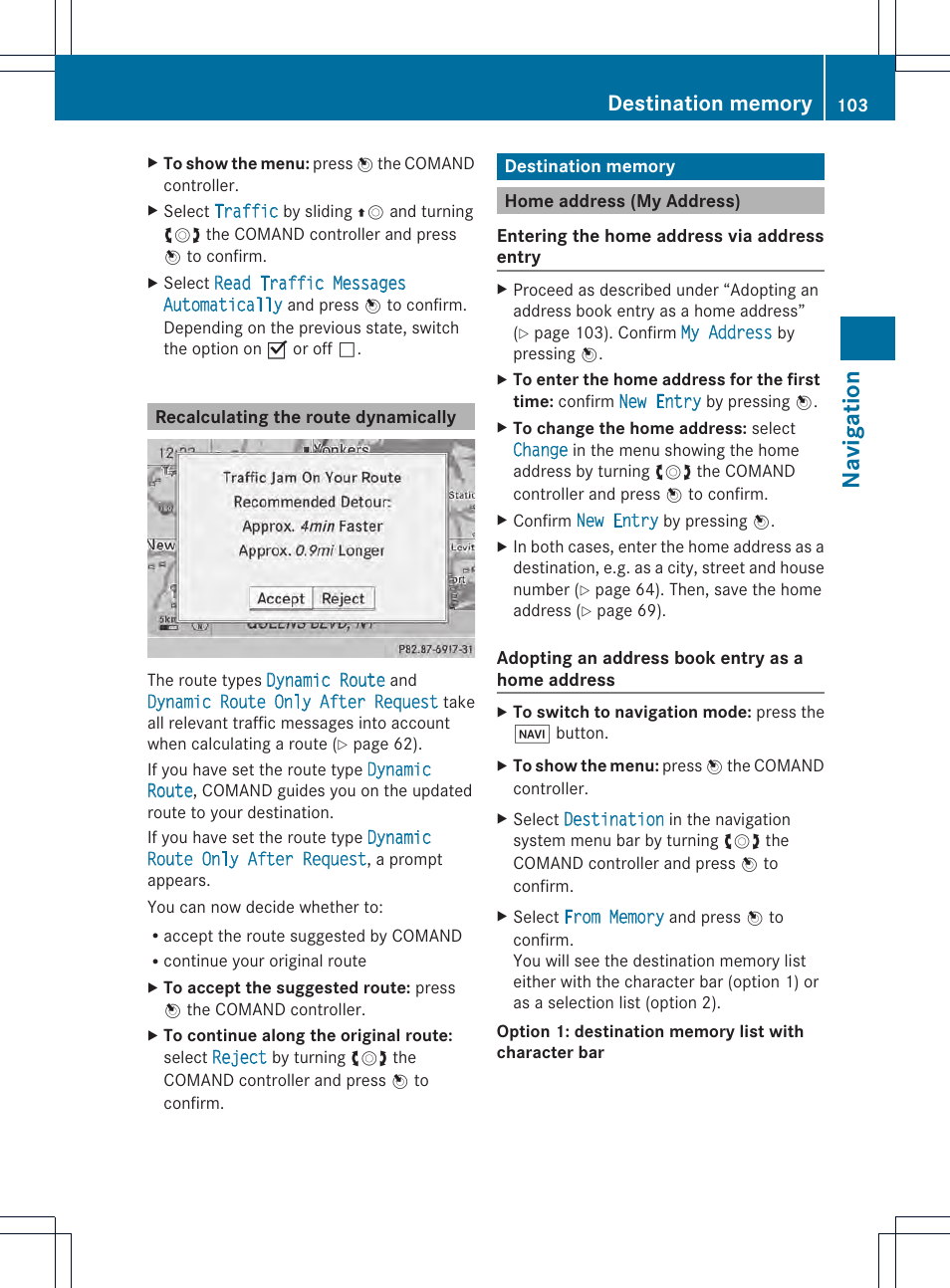 Navigat ion | Mercedes-Benz CL-Class 2014 COMAND Manual User Manual | Page 105 / 274