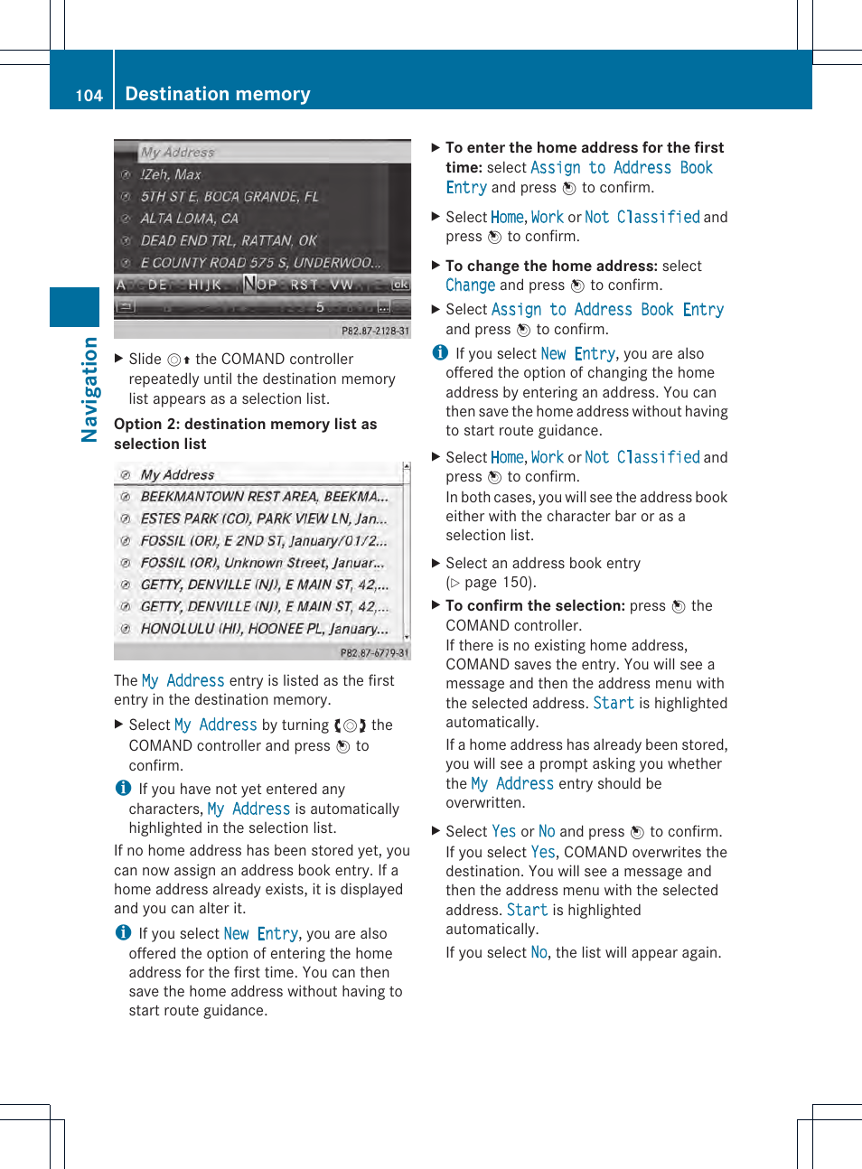 Navigation | Mercedes-Benz CL-Class 2014 COMAND Manual User Manual | Page 106 / 274