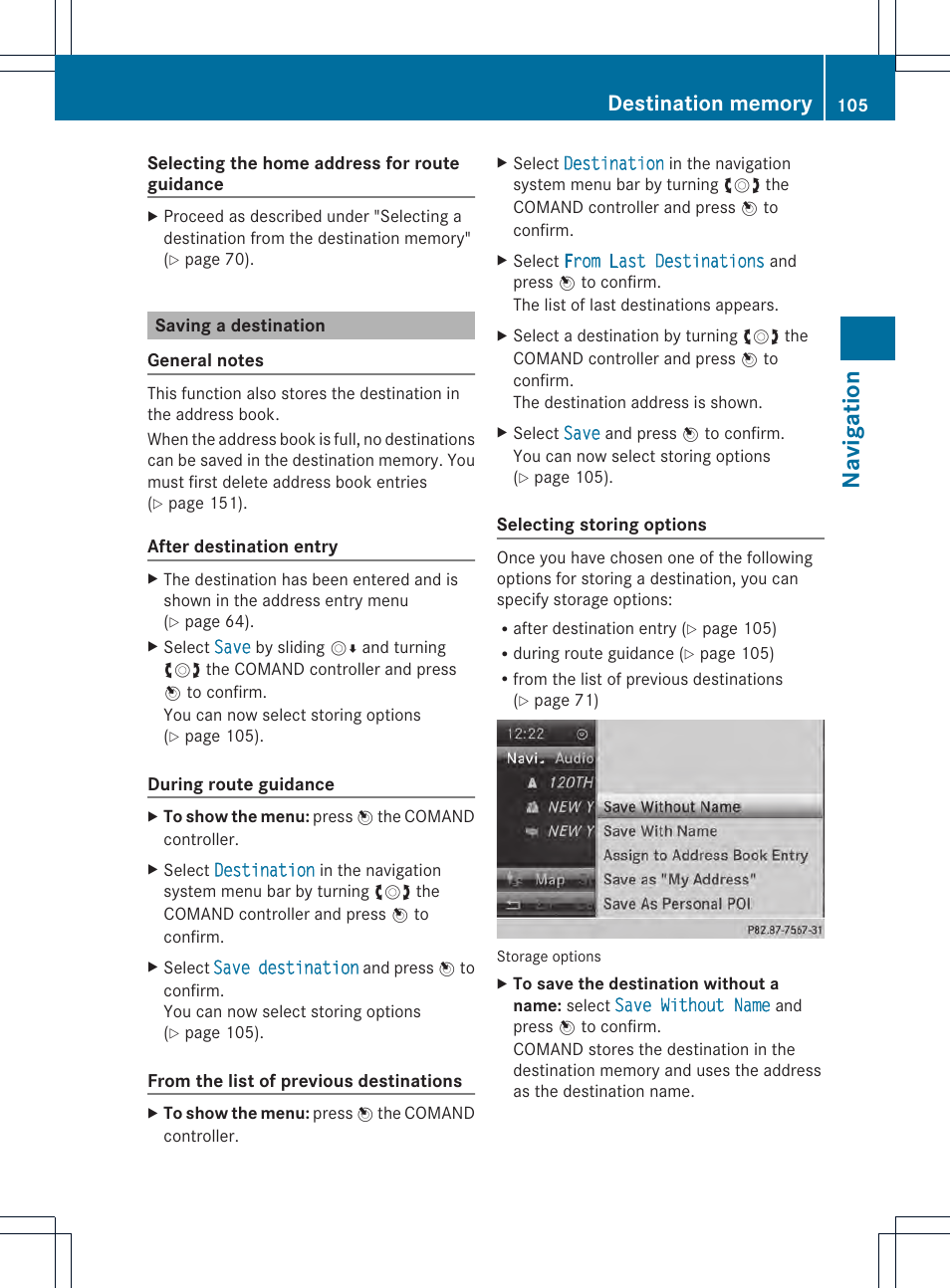 Navigation | Mercedes-Benz CL-Class 2014 COMAND Manual User Manual | Page 107 / 274