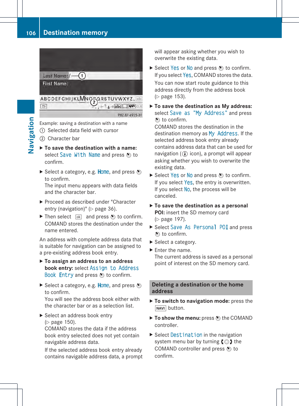 Na viga tion | Mercedes-Benz CL-Class 2014 COMAND Manual User Manual | Page 108 / 274