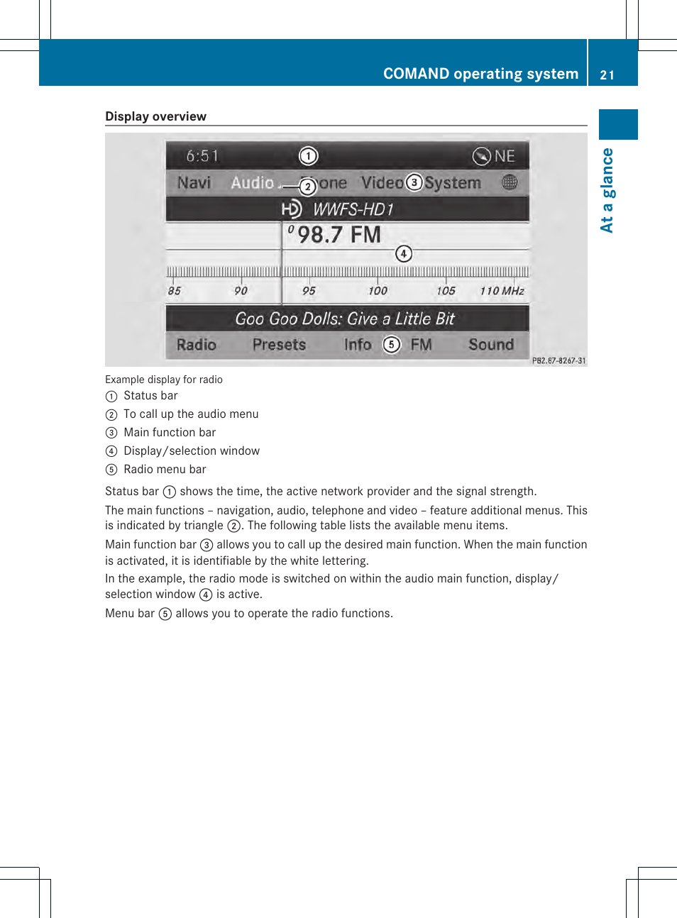 At a glance, Comand operating system | Mercedes-Benz CL-Class 2014 COMAND Manual User Manual | Page 23 / 274