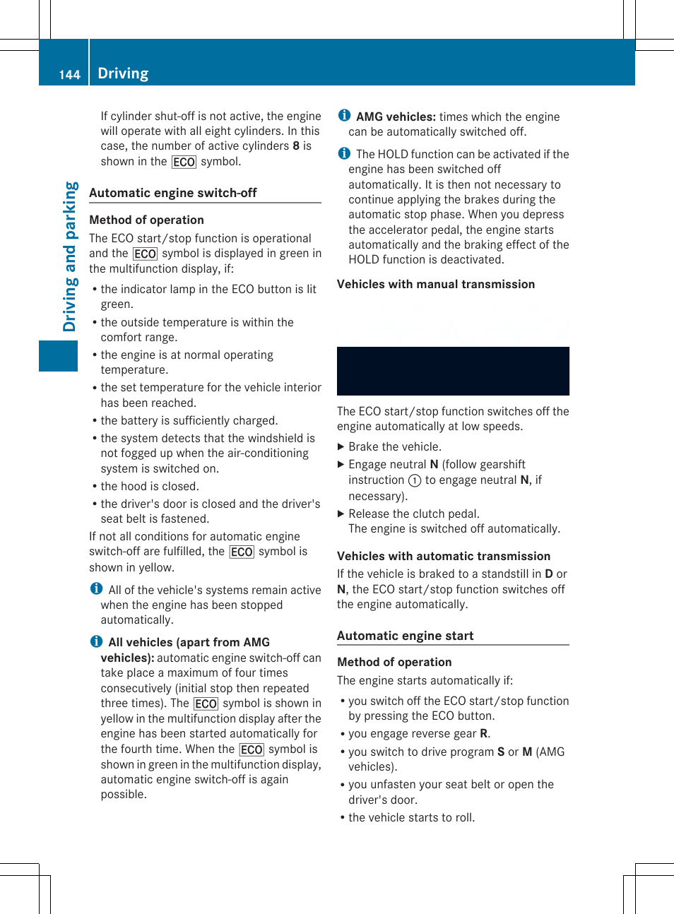 Driving and parking, Driving | Mercedes-Benz SLK-Class 2014 Owners Manual User Manual | Page 146 / 354