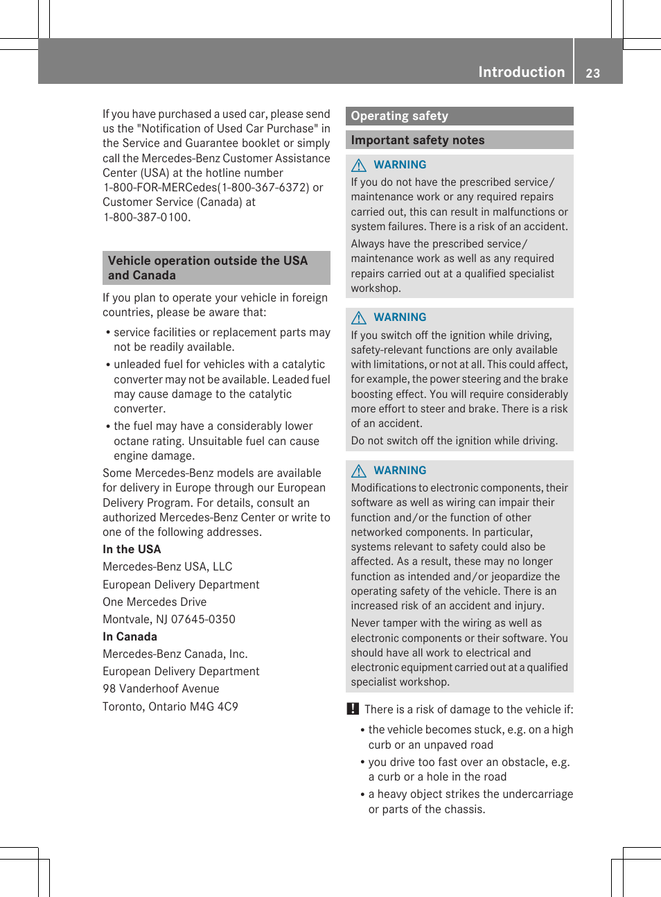 Introduction | Mercedes-Benz SLK-Class 2014 Owners Manual User Manual | Page 25 / 354