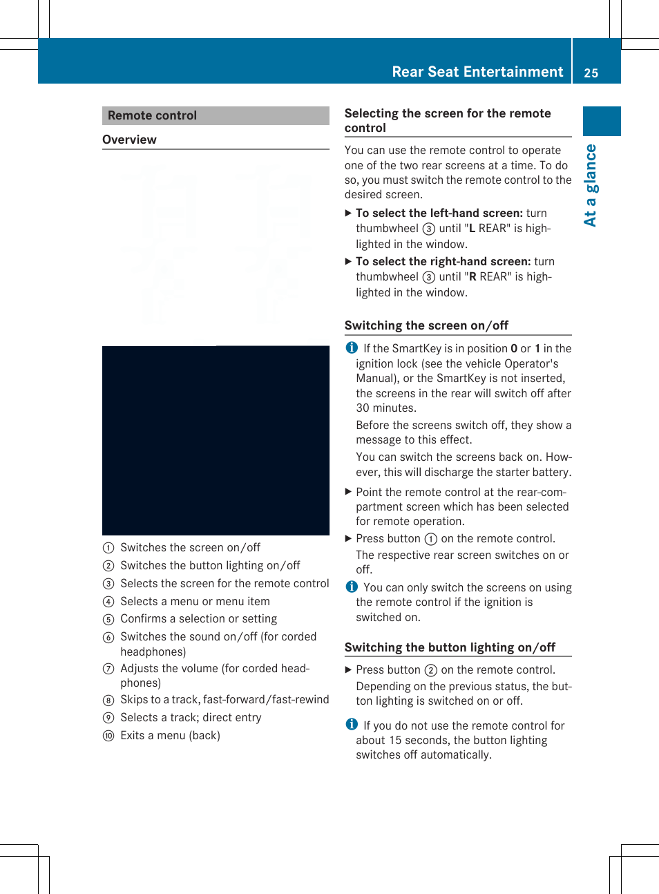 At a gl anc e, Rear seat entertainment | Mercedes-Benz CLA-Class 2014 Audio 20 Manual User Manual | Page 27 / 106