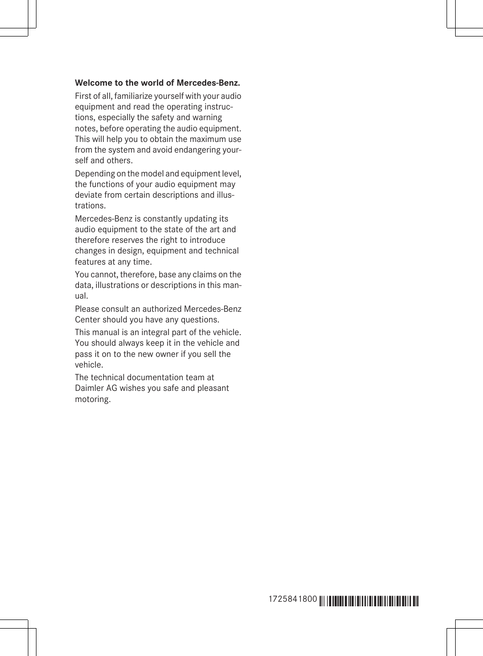 6515771613_buchblock | Mercedes-Benz CLA-Class 2014 Audio 20 Manual User Manual | Page 3 / 106