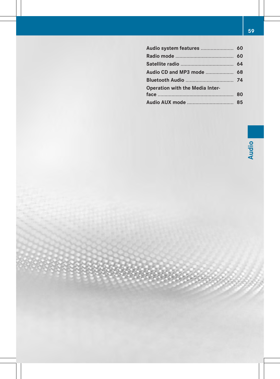 Audio | Mercedes-Benz CLA-Class 2014 Audio 20 Manual User Manual | Page 61 / 106
