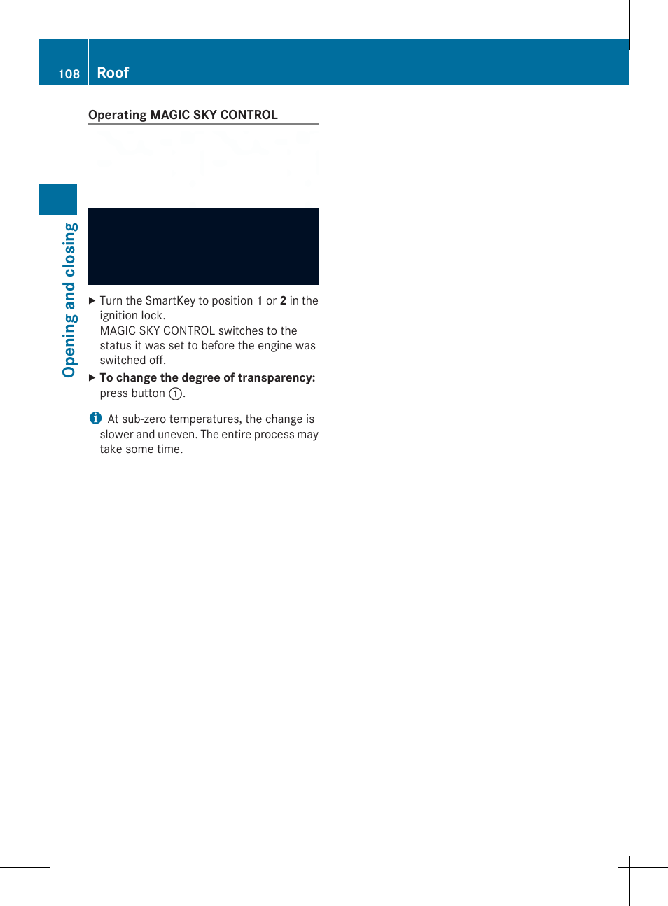 Opening and closi ng, Roof | Mercedes-Benz SL-Class 2014 Owners Manual User Manual | Page 110 / 618