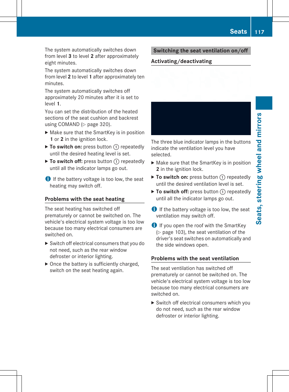 Seats, steering wheel and mirrors, Seats | Mercedes-Benz SL-Class 2014 Owners Manual User Manual | Page 119 / 618