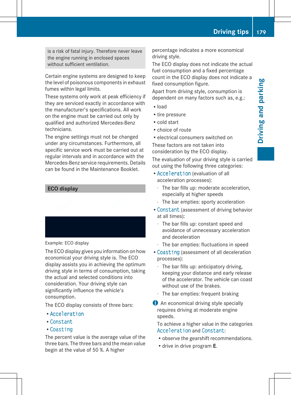 Driving and parking, Driving tips | Mercedes-Benz SL-Class 2014 Owners Manual User Manual | Page 181 / 618