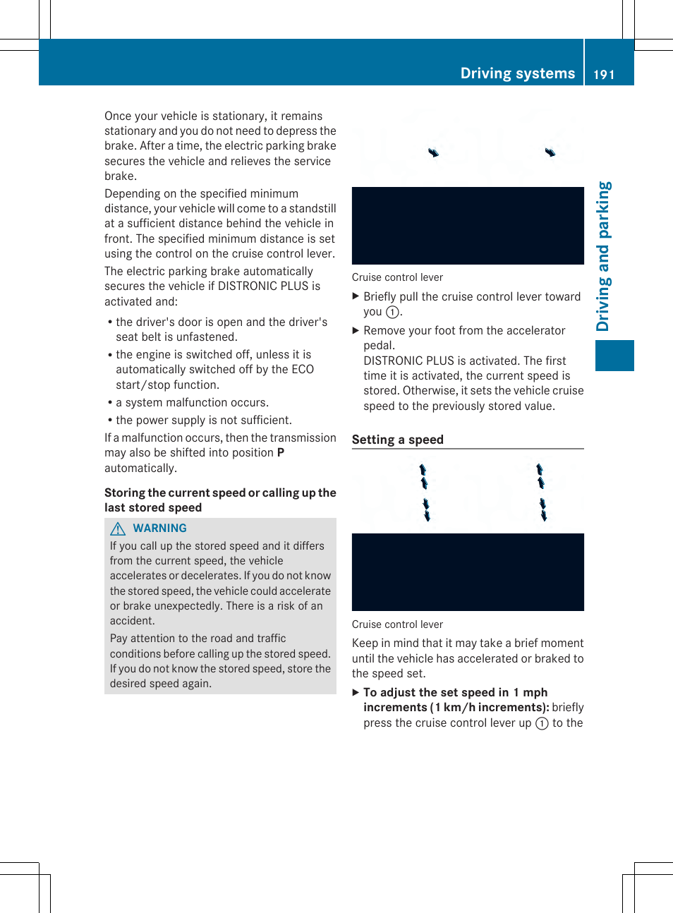 Driving and parking, Driving systems | Mercedes-Benz SL-Class 2014 Owners Manual User Manual | Page 193 / 618