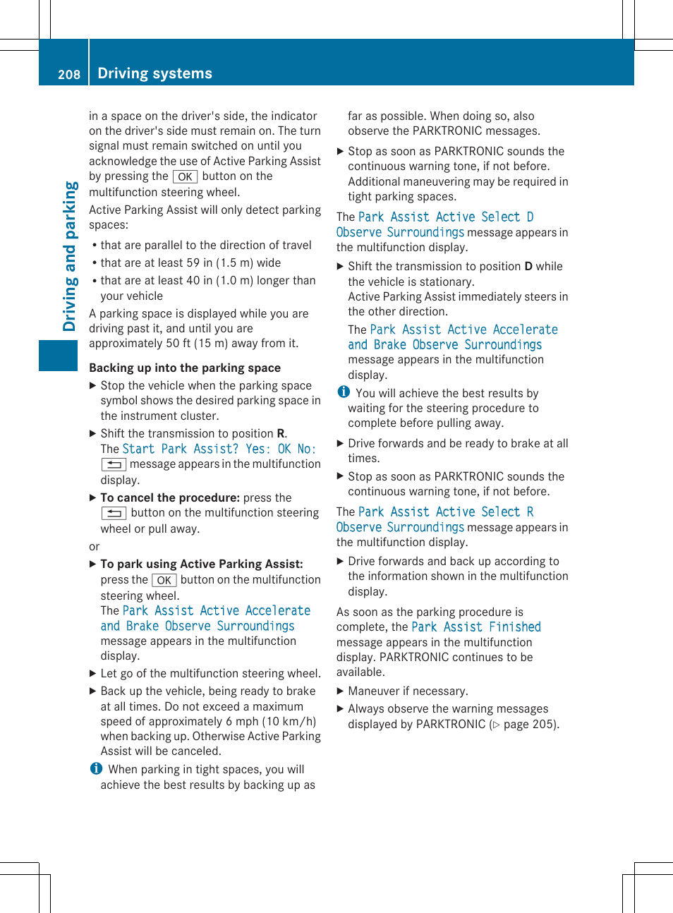 Driving and parking, Driving systems | Mercedes-Benz SL-Class 2014 Owners Manual User Manual | Page 210 / 618