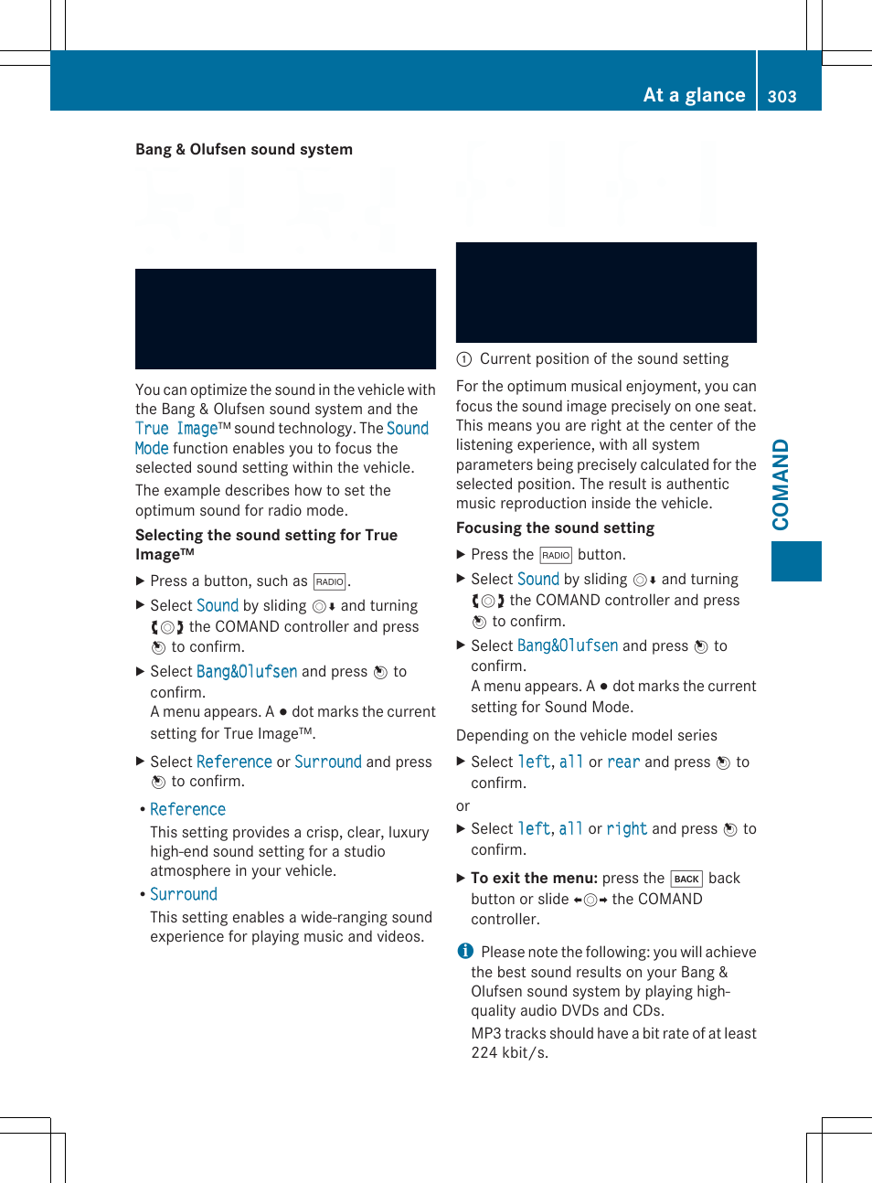 Comand, At a glance | Mercedes-Benz SL-Class 2014 Owners Manual User Manual | Page 305 / 618