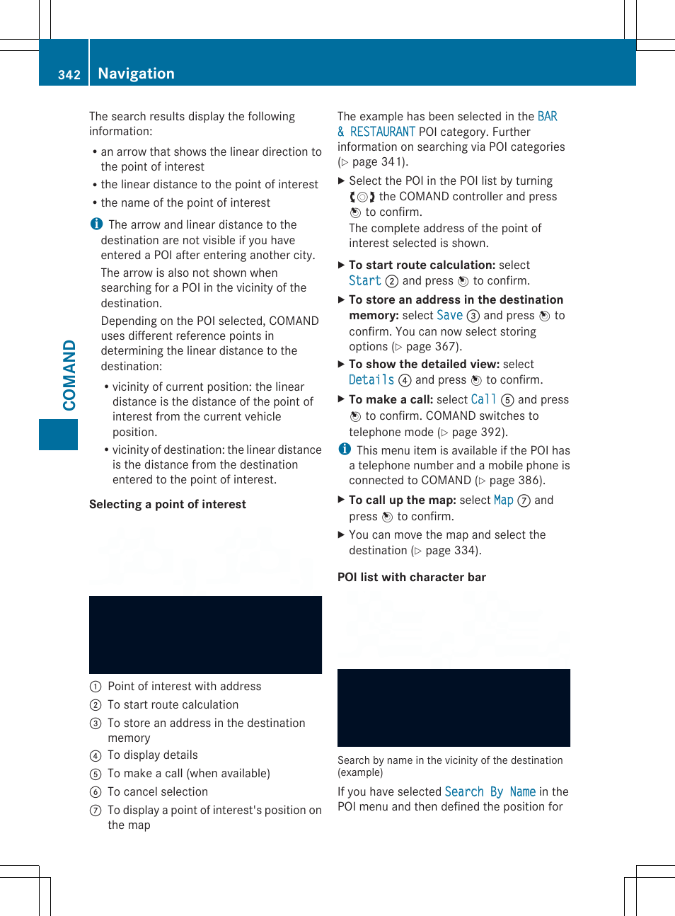 Comand, Navigation | Mercedes-Benz SL-Class 2014 Owners Manual User Manual | Page 344 / 618